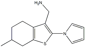 [6-methyl-2-(1H-pyrrol-1-yl)-4,5,6,7-tetrahydro-1-benzothien-3-yl]methylamine 化学構造式