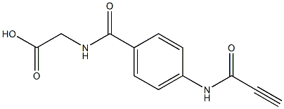 {[4-(propioloylamino)benzoyl]amino}acetic acid 化学構造式