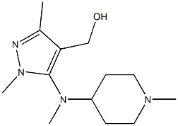 {1,3-dimethyl-5-[methyl(1-methylpiperidin-4-yl)amino]-1H-pyrazol-4-yl}methanol 化学構造式