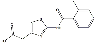 {2-[(2-methylbenzoyl)amino]-1,3-thiazol-4-yl}acetic acid,,结构式