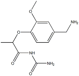 {2-[4-(aminomethyl)-2-methoxyphenoxy]propanoyl}urea Struktur