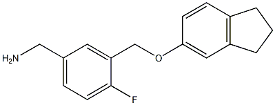 {3-[(2,3-dihydro-1H-inden-5-yloxy)methyl]-4-fluorophenyl}methanamine Structure