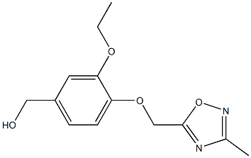 {3-ethoxy-4-[(3-methyl-1,2,4-oxadiazol-5-yl)methoxy]phenyl}methanol 化学構造式