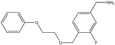{3-fluoro-4-[(2-phenoxyethoxy)methyl]phenyl}methanamine,,结构式
