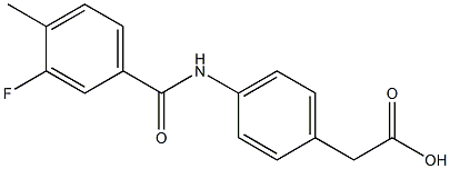 {4-[(3-fluoro-4-methylbenzoyl)amino]phenyl}acetic acid Struktur