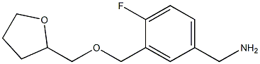 {4-fluoro-3-[(oxolan-2-ylmethoxy)methyl]phenyl}methanamine Structure