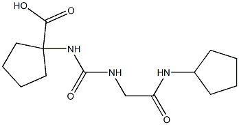 1-({[(cyclopentylcarbamoyl)methyl]carbamoyl}amino)cyclopentane-1-carboxylic acid Struktur
