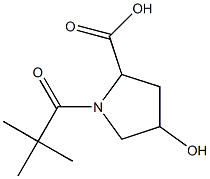 1-(2,2-dimethylpropanoyl)-4-hydroxypyrrolidine-2-carboxylic acid Struktur