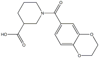 1-(2,3-dihydro-1,4-benzodioxin-6-ylcarbonyl)piperidine-3-carboxylic acid Structure