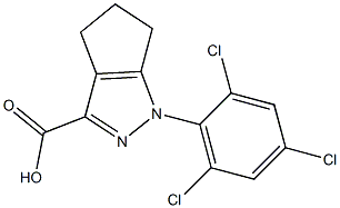1-(2,4,6-trichlorophenyl)-1H,4H,5H,6H-cyclopenta[c]pyrazole-3-carboxylic acid 化学構造式