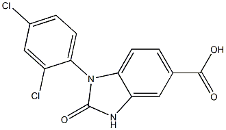 1-(2,4-dichlorophenyl)-2-oxo-2,3-dihydro-1H-1,3-benzodiazole-5-carboxylic acid Struktur