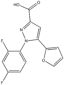 1-(2,4-difluorophenyl)-5-(furan-2-yl)-1H-pyrazole-3-carboxylic acid Struktur