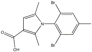 1-(2,6-dibromo-4-methylphenyl)-2,5-dimethyl-1H-pyrrole-3-carboxylic acid,,结构式