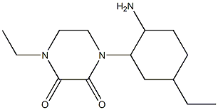 1-(2-amino-5-ethylcyclohexyl)-4-ethylpiperazine-2,3-dione 化学構造式