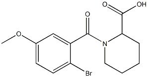 1-(2-bromo-5-methoxybenzoyl)piperidine-2-carboxylic acid 结构式