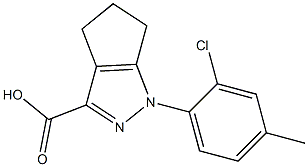1-(2-chloro-4-methylphenyl)-1H,4H,5H,6H-cyclopenta[c]pyrazole-3-carboxylic acid 结构式