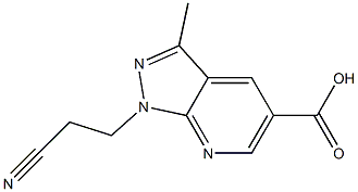 1-(2-cyanoethyl)-3-methyl-1H-pyrazolo[3,4-b]pyridine-5-carboxylic acid 结构式