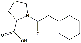 1-(2-cyclohexylacetyl)pyrrolidine-2-carboxylic acid,,结构式