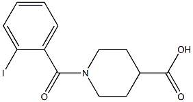 1-(2-iodobenzoyl)piperidine-4-carboxylic acid 化学構造式