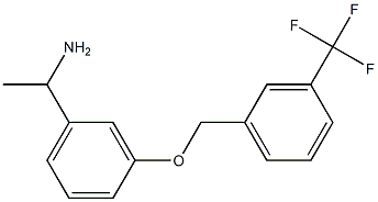 1-(3-{[3-(trifluoromethyl)phenyl]methoxy}phenyl)ethan-1-amine,,结构式