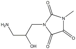 1-(3-amino-2-hydroxypropyl)-3-methylimidazolidine-2,4,5-trione Struktur