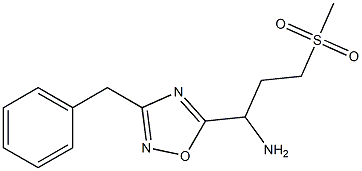 1-(3-benzyl-1,2,4-oxadiazol-5-yl)-3-methanesulfonylpropan-1-amine,,结构式