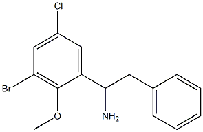 1-(3-bromo-5-chloro-2-methoxyphenyl)-2-phenylethan-1-amine 化学構造式