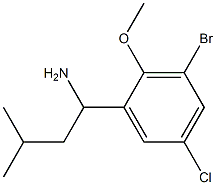 1-(3-bromo-5-chloro-2-methoxyphenyl)-3-methylbutan-1-amine 化学構造式