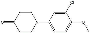1-(3-クロロ-4-メトキシフェニル)ピペリジン-4-オン 化学構造式