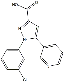 1-(3-chlorophenyl)-5-(pyridin-3-yl)-1H-pyrazole-3-carboxylic acid Struktur