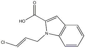 1-(3-chloroprop-2-en-1-yl)-1H-indole-2-carboxylic acid 化学構造式