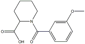 1-(3-methoxybenzoyl)piperidine-2-carboxylic acid 化学構造式