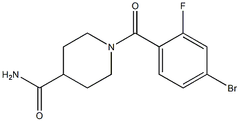 1-(4-bromo-2-fluorobenzoyl)piperidine-4-carboxamide,,结构式
