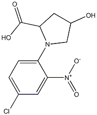 1-(4-chloro-2-nitrophenyl)-4-hydroxypyrrolidine-2-carboxylic acid 结构式