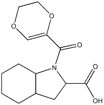 1-(5,6-dihydro-1,4-dioxin-2-ylcarbonyl)-octahydro-1H-indole-2-carboxylic acid,,结构式