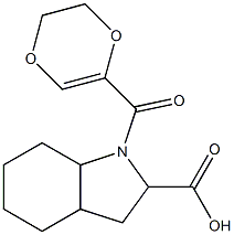 1-(5,6-dihydro-1,4-dioxin-2-ylcarbonyl)-octahydro-1H-indole-2-carboxylic acid Structure