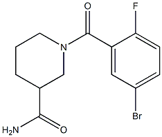 1-(5-bromo-2-fluorobenzoyl)piperidine-3-carboxamide,,结构式