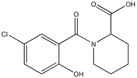1-(5-chloro-2-hydroxybenzoyl)piperidine-2-carboxylic acid,,结构式