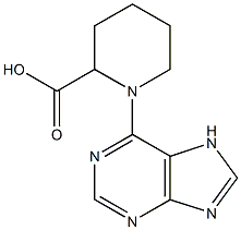 1-(7H-purin-6-yl)piperidine-2-carboxylic acid 化学構造式