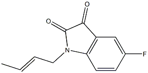 1-(but-2-en-1-yl)-5-fluoro-2,3-dihydro-1H-indole-2,3-dione 化学構造式