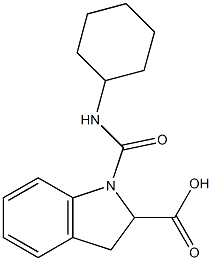 1-(cyclohexylcarbamoyl)-2,3-dihydro-1H-indole-2-carboxylic acid Structure