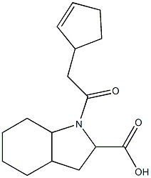 1-(cyclopent-2-en-1-ylacetyl)octahydro-1H-indole-2-carboxylic acid Struktur