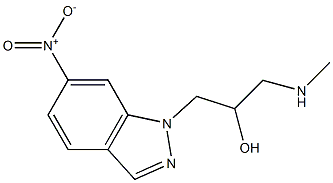 1-(methylamino)-3-(6-nitro-1H-indazol-1-yl)propan-2-ol,,结构式