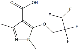 1,3-dimethyl-5-(2,2,3,3-tetrafluoropropoxy)-1H-pyrazole-4-carboxylic acid,,结构式