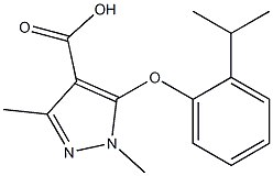 1,3-dimethyl-5-[2-(propan-2-yl)phenoxy]-1H-pyrazole-4-carboxylic acid 结构式