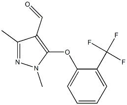 1,3-dimethyl-5-[2-(trifluoromethyl)phenoxy]-1H-pyrazole-4-carbaldehyde Structure