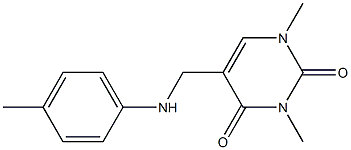 1,3-dimethyl-5-{[(4-methylphenyl)amino]methyl}-1,2,3,4-tetrahydropyrimidine-2,4-dione Structure