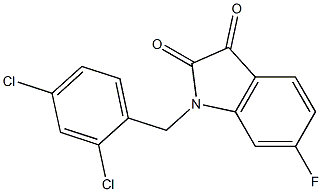 1-[(2,4-dichlorophenyl)methyl]-6-fluoro-2,3-dihydro-1H-indole-2,3-dione 化学構造式