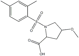 1-[(2,4-dimethylbenzene)sulfonyl]-4-methoxypyrrolidine-2-carboxylic acid Structure