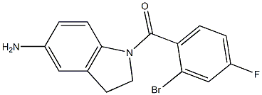 1-[(2-bromo-4-fluorophenyl)carbonyl]-2,3-dihydro-1H-indol-5-amine,,结构式